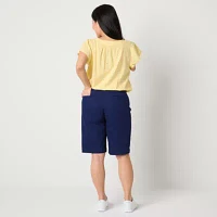 St. John's Bay Womens Mid Rise Adaptive Easy-on + Easy-off Bermuda Short