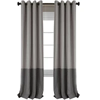 Elrene Home Fashions Braiden Color Block Blackout Grommet Top Single Curtain Panel