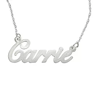 Personalized Womens Sterling Silver Pendant Necklace