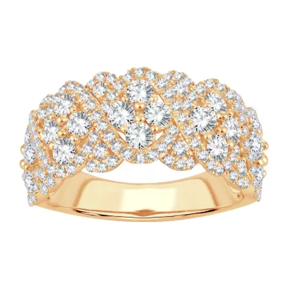 Womens 1 3/4 CT. T.W. Natural White Diamond 10K Gold Anniversary Band