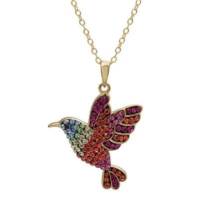 Womens Lab Created Multi Color Crystal Sterling Silver Pendant Necklace