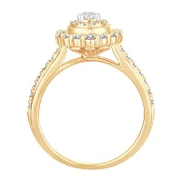 Womens 5/8 CT. T.W. Natural White Diamond 10K Gold Pear Engagement Ring