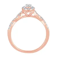 Womens 1/2 CT. T.W. Mined White Diamond 10K Rose Gold Pear Engagement Ring