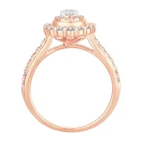 Womens 5/8 CT. T.W. Natural White Diamond 10K Rose Gold Pear Engagement Ring