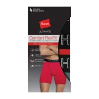 Hanes Ultimate Comfort Flex Fit Ultra Lightweight Mens 4 Pack Boxer Briefs