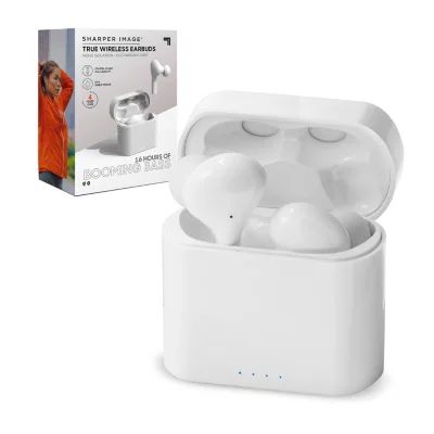 Sharper Image Soundhaven Wireless Earbuds Bluetooth 5.0 Headphones with Qi Charging