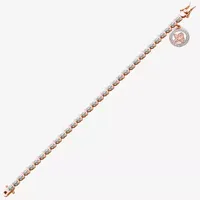 Sparkle Allure 14k Rose Gold Over Bronze Diamond Accent Bronze 7.25 Inch Angel Round Tennis Bracelet