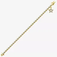 Sparkle Allure 14k Gold Over Bronze Diamond Accent 7.25 Inch Round Star Tennis Bracelet
