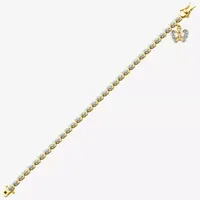 Sparkle Allure 14k Gold Over Bronze Diamond Accent 7.25 Inch Butterfly Round Tennis Bracelet