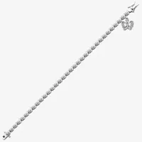 Sparkle Allure Pure Silver Over Bronze Diamond Accent 7.25 Inch Butterfly Round Tennis Bracelet