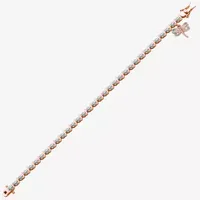 Sparkle Allure Dragonfly 14k Rose Gold Over Bronze Diamond Accent Bronze 7.25 Inch Round Tennis Bracelet