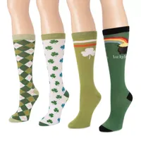 Muk Luks 4 Pair Over the Calf Socks Womens