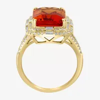 Effy  Womens 1/2 CT. T.W. Diamond & Genuine Orange Citrine 14K Gold Cocktail Ring