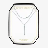 Diamond Addiction Womens 2-pc. Diamond Accent Natural White Diamond Sterling Silver Necklace Set