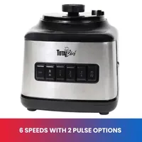 Total Chef 6-Speed Countertop Blender with Glass Jar- 6-cup- 500 Watts