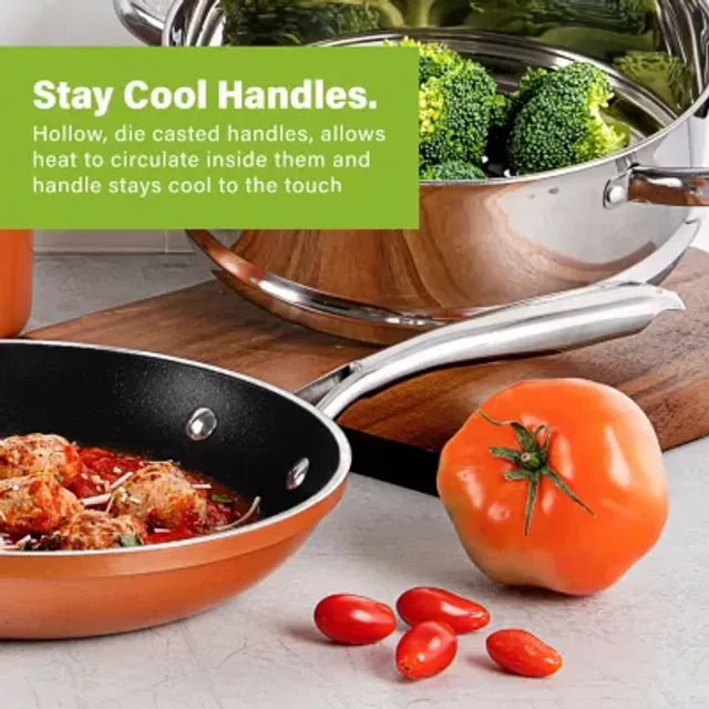 Gotham Steel 11'' Nonstick Square Fry Pan with Stay Cool Handle