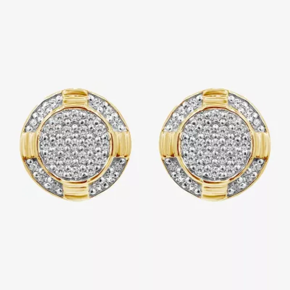 1/4 CT. T.W. Natural White Diamond 10K Gold 9mm Stud Earrings
