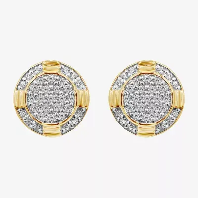 1/4 CT. T.W. Natural White Diamond 10K Gold 9mm Stud Earrings