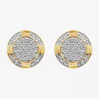 1/4 CT. T.W. Natural White Diamond 10K Gold 9mm Stud Earrings