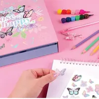 Three Cheers For Girls Butterfly Sketchbook & Drawing 20 Piece Set