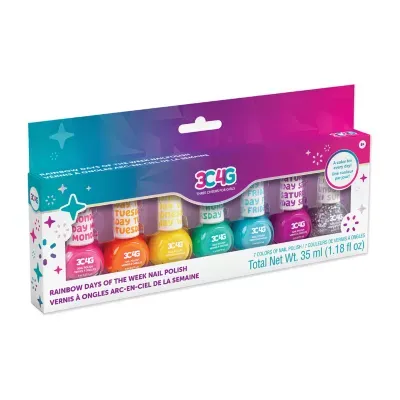 Three Cheers For Girls Rainbow Days Of The Week Nail Polish 7 Bottle Set