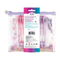 Three Cheers For Girls Butterfly Glitter Pouch & 12 Pack Pen Set 12-pc. Kids Craft Kit