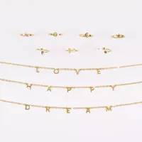 Three Cheers For Girls Happy Thoughts Necklace & Ring 10 Piece Gold Jewelry Set