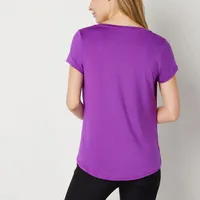 Xersion Womens Performance V Neck Short Sleeve T-Shirt Tall
