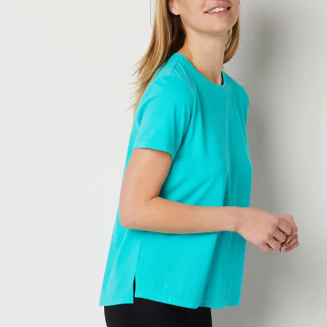 Xersion Womens Crew Neck Short Sleeve T-Shirt Tall