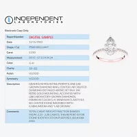 (G-H / Si1-Si2) Womens 2 1/4 CT. T.W. Lab Grown White Diamond 14K Gold Pear Side Stone Engagement Ring