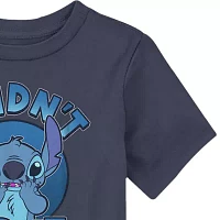 Disney Collection Toddler Boys Crew Neck Short Sleeve Stitch Graphic T-Shirt