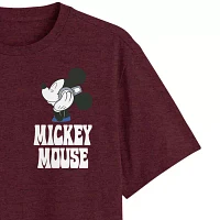 Big and Tall Mens Crew Neck Short Sleeve Regular Fit Mickey Mouse Graphic T-Shirt