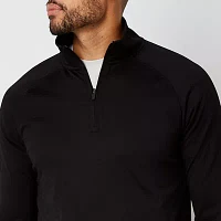 Stylus Mens Mock Neck Long Sleeve Quarter-Zip Pullover