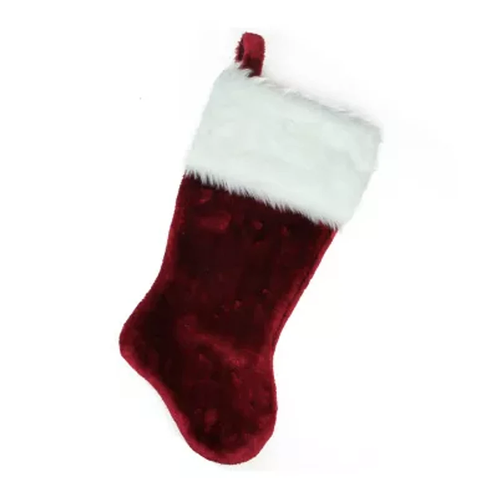 Northlight 20in Burgundy And White Traditional Christmas Stocking