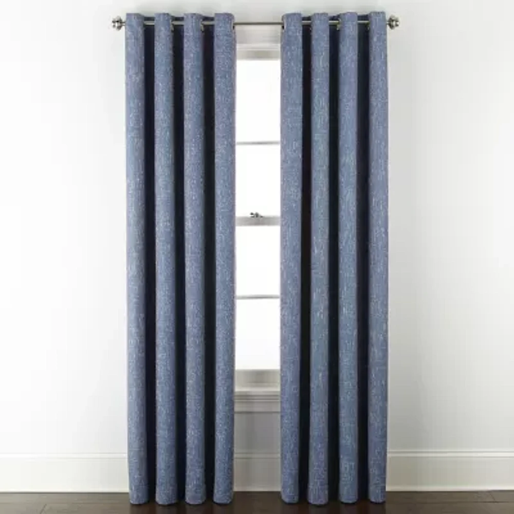 Linden Street Bayshore Grommet Top Energy Saving 100% Blackout Single Curtain Panels