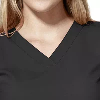 Wink® W123 Basic Womens Plus V Neck Moisture Wicking Wrinkle Resistant Quick Dry Short Sleeve Scrub Top