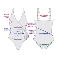 Trimshaper Womens Floral One Piece Swimsuit