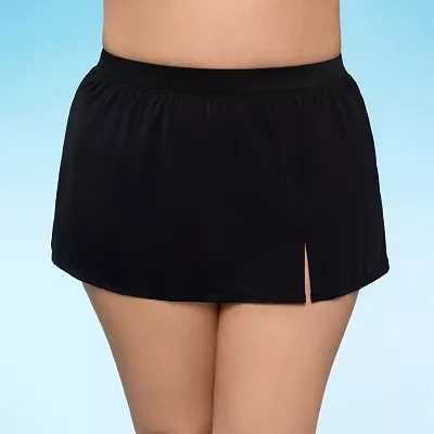 Sonnet Shores Womens Comfort Waistband Swim Skirt Plus