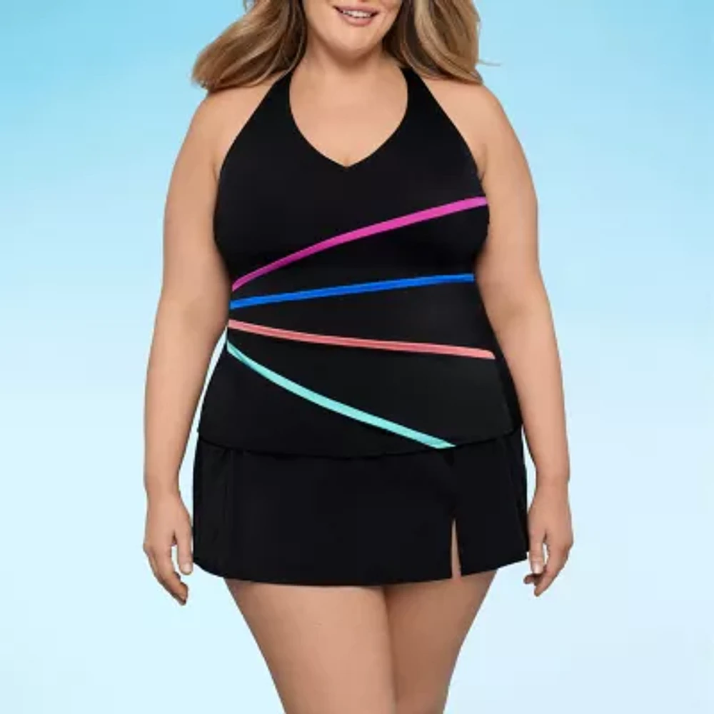 Sonnet Shores Striped Tankini Swimsuit Top-Plus