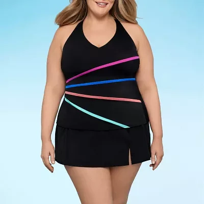 Sonnet Shores Striped Tankini Swimsuit Top-Plus