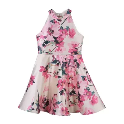 Lilt Big Girls Sleeveless Fit + Flare Dress