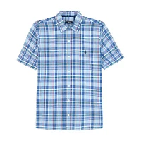 IZOD Lux Classic Big and Tall Mens Fit Short Sleeve Plaid Button-Down Shirt