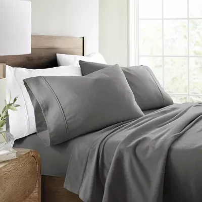 Casual Comfort Solid and Print Flannel Sheet Set