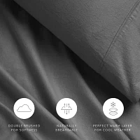 Casual Comfort Solid and Print Flannel Sheet Set
