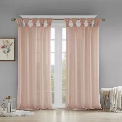 Madison Park Florah Tab Top Sheer Single Curtain Panels