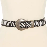 JS Jessica Simpson 1in Zebra Whipstitch Womens Belt