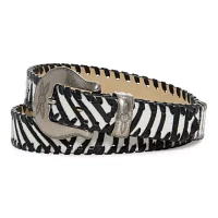 JS Jessica Simpson 1in Zebra Whipstitch Womens Belt