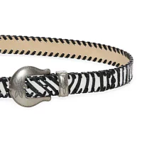 JS Jessica Simpson 1in Zebra Whipstitch Womens Belt