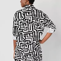 Hope & Wonder Juneteenth Womens '1866' Patch Long Sleeve Button-Down Shirt