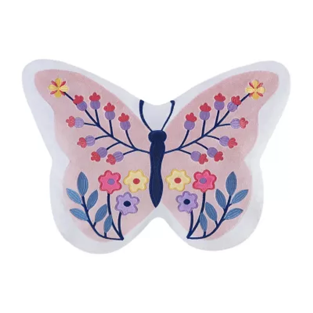 INK+IVY Kids Pink Butterfly Throw Pillow